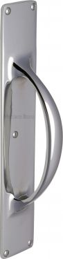 Click Here To Enlarge This Photo Of V1155-PC Heritage Brass Door Pull Handle on Plate Polished Chrome Finish