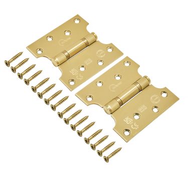 Click Here To Enlarge This Photo Of Eclipse 14989SBP Grade 13 Satin Brass (Stainless Steel) Parliament Hinges 102 x 51 x 102mm