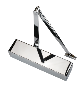 Click Here To Enlarge This Photo Of Eclipse 28990 Size 3-6 CE Certified Heavy Duty Overhead Door Closer with Backcheck & Delayed Action - Polished Chrome