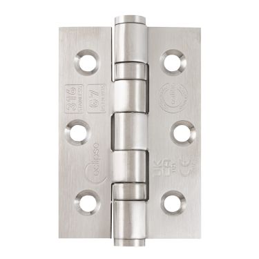 Click Here To Enlarge This Photo Of Eclipse 14852G316 Grade 7 Satin Stainless Steel (SUS-316) Ball Bearing Hinges 76 x 51 x 2mm