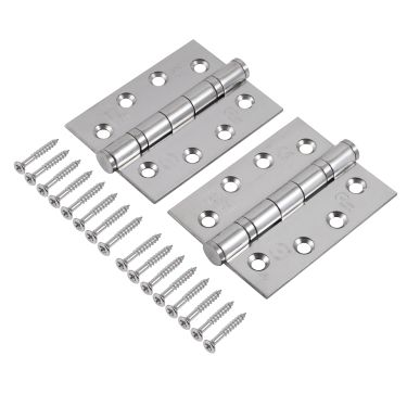 Click Here To Enlarge This Photo Of Eclipse 14884 Grade 13 Polished Stainless Steel (SUS-316) Ball Bearing Hinges 102 x 76 x 3mm