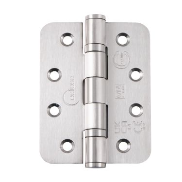 Click Here To Enlarge This Photo Of Eclipse 14338 Grade 14 Satin Stainless Steel Ball Bearing Hinge Radius 102 x 76 x 3mm