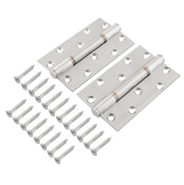 Click Here To Enlarge This Photo Of Eclipse 14107 Grade 14 Satin Stainless Steel Insignia Thrust Bearing Hinges 127 x 76 x 3mm