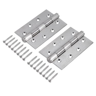Click Here To Enlarge This Photo Of Eclipse 14908 Grade 7 Satin Stainless Steel Washered Hinges 102 x 67 x 2.5mm