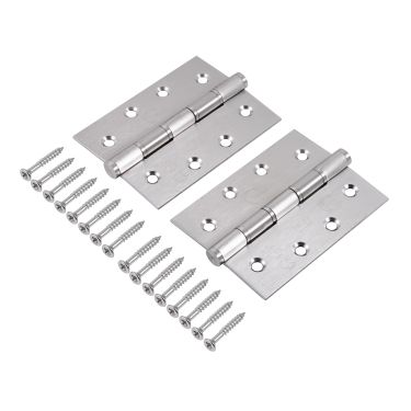 Click Here To Enlarge This Photo Of Eclipse 14856 Grade 7 Satin Stainless Steel Washered Hinges 102 x 76 x 2mm