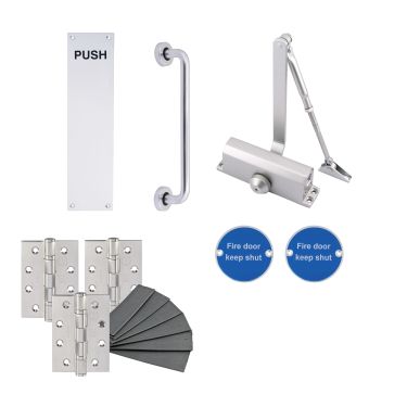 Click Here To Enlarge This Photo Of Eclipse 24471 Contractors Passage Way Non-Locking Fire Door Pack (FD30/60) Aluminium