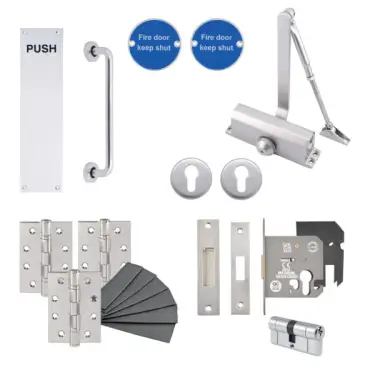 Click Here To Enlarge This Photo Of Eclipse 24451 Contractors Corridor Locking Fire Door Pack &lpar;FD30&sol;60&rpar; Aluminium