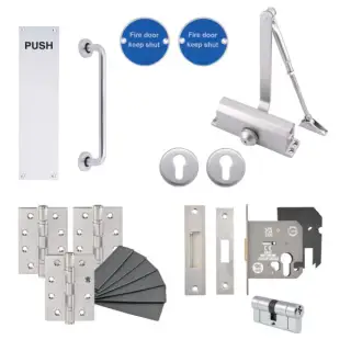 Eclipse 24451 Contractors Corridor Locking Fire Door Pack &lpar;FD30&sol;60&rpar; Aluminium
