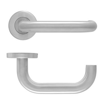 Click Here To Enlarge This Photo Of Eclipse 34406 Satin Stainless Steel 19mm Safety Lever on Round Rose Set