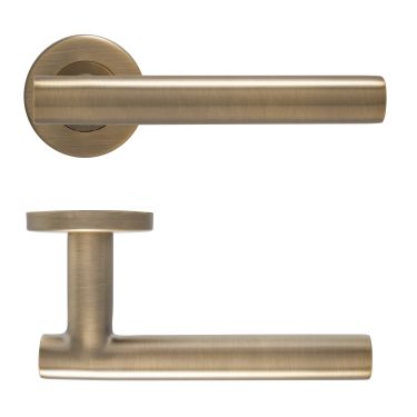 Click Here To Enlarge This Photo Of Eclipse 34907 Matt Antique Brass SS 19mm T Bar Lever on Round Rose Set