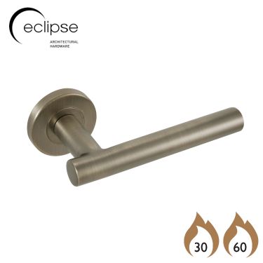Click Here To Enlarge This Photo Of Eclipse 34907 Matt Antique Brass SS 19mm T Bar Lever on Round Rose Set