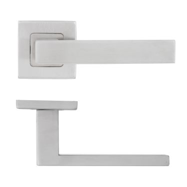 Click Here To Enlarge This Photo Of Eclipse 34765 Satin Stainless Steel Square Lever on Square Rose