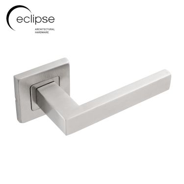 Click Here To Enlarge This Photo Of Eclipse 34765 Satin Stainless Steel Square Lever on Square Rose