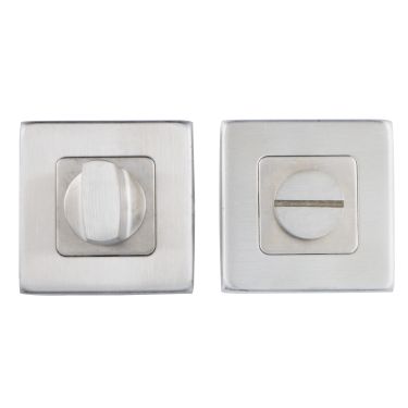 Click Here To Enlarge This Photo Of Eclipse 34579 Satin Stainless Steel Square Thumbturn and Release on Square Rose
