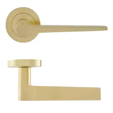 Click Here To Enlarge This Photo Of Eclipse 62133 Satin Brass 'Monte' Lever on Round Rose Set (Freestyle Range)