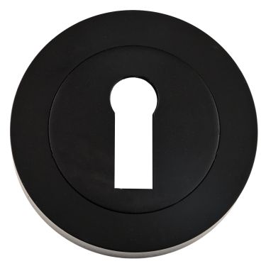 Click Here To Enlarge This Photo Of Eclipse 62261 Matt Black Standard Keyway Escutcheon on Round Rose (Freestyle Range)