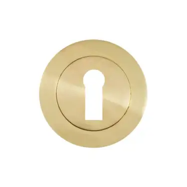 Click Here To Enlarge This Photo Of Eclipse 62861 Satin Brass Standard Keyway Escutcheon on Round Rose (Freestyle Range)