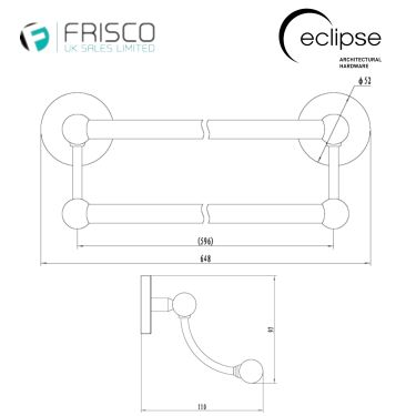 Click Here To Enlarge This Photo Of Eclipse 80003 (800 Series) Polished Chrome Double Towel Rail 600mm
