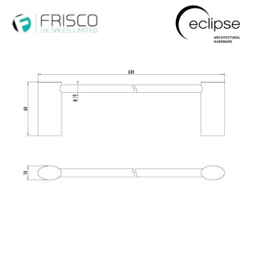 Click Here To Enlarge This Photo Of Eclipse 80101 (801 Series) Polished Chrome 600mm Single Towel Rail