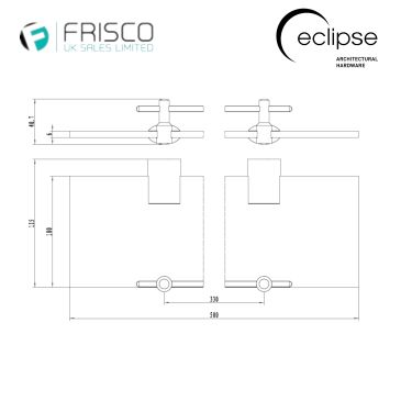 Click Here To Enlarge This Photo Of Eclipse 80115 (801 Series) Polished Chrome Glass Shelf