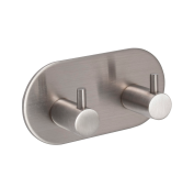 Eclipse 34738 Satin Stainless Steel Self Adhesive Double Coat Hook