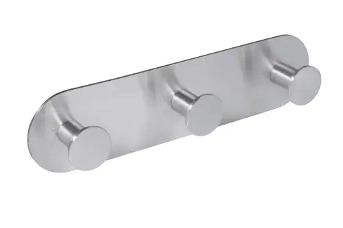 Click Here To Enlarge This Photo Of Eclipse 34743 Satin Stainless Steel Self Adhesive Trio Circular Coat Hook