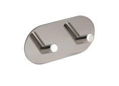 Eclipse 34745 Polished Stainless Steel Self Adhesive Double Angled Coat Hook