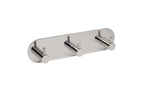 Click Here To Enlarge This Photo Of Eclipse 34749 Polished Stainless Steel Self Adhesive Trio Coat Hook