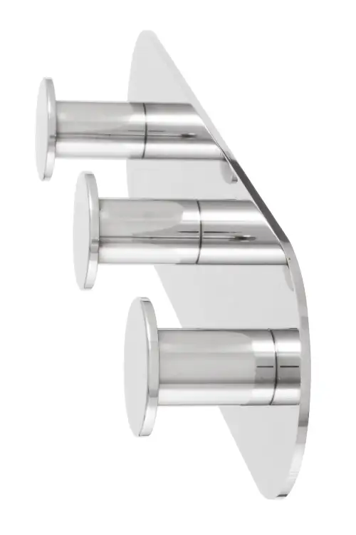 Click Here To Enlarge This Photo Of Eclipse 34753 Polished Stainless Steel Self Adhesive Trio Circular Coat Hook