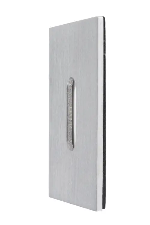 Click Here To Enlarge This Photo Of Eclipse 34761 Satin Stainless Steel 45x60x2mm Self Adhesive Key Hole Escutcheon