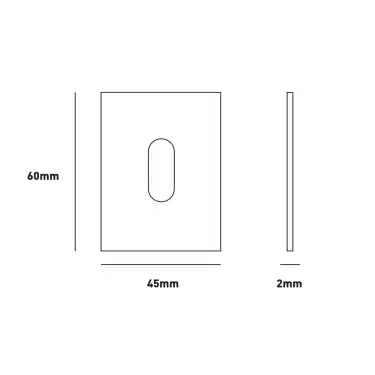 Click Here To Enlarge This Photo Of Eclipse 34761 Satin Stainless Steel 45x60x2mm Self Adhesive Key Hole Escutcheon