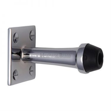 Click Here To Enlarge This Photo Of V1190-PC Heritage Brass Wall Mounted Door Stop 64mm Polished Chrome Finish