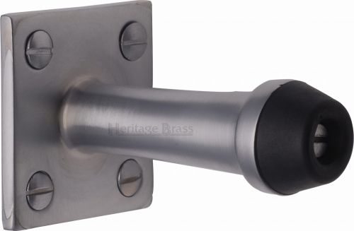 Click Here To Enlarge This Photo Of V1190-SC Heritage Brass Wall Mounted Door Stop 64mm Satin Chrome Finish