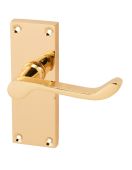 Eclipse 25672 Victorian Scroll Polished Brass Contract Lever Latch Set