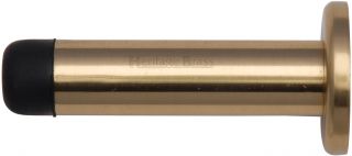 V1192 64-PB Heritage Brass Projection Door Stop 64mm (75mm projection inc buffer) Polished Brass Finish