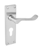Eclipse 37319 Victorian Scroll Satin Chrome 'Picasso' Lever Euro Profile Set (47.5mm c/c)