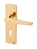 Eclipse 25661 Victorian Straight Polished Brass Contract Lever Lock Set