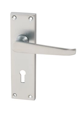 Click Here To Enlarge This Photo Of Eclipse 37290 Victorian Straight Satin Chrome 'Cezanne' Lever Lock Set