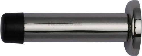 Click Here To Enlarge This Photo Of V1192 64-PNF Heritage Brass Projection Door Stop 64mm (75mm projection inc buffer) Polished Nickel Finish