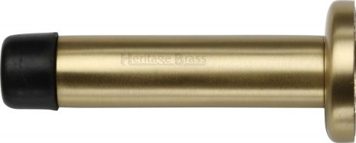 Click Here To Enlarge This Photo Of V1192 64-SB Heritage Brass Projection Door Stop 64mm (75mm projection inc buffer) Satin Brass Finish