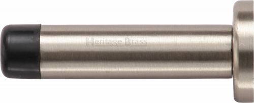 Click Here To Enlarge This Photo Of V1192 64-SN Heritage Brass Projection Door Stop 64mm (75mm projection inc buffer) Satin Nickel Finish
