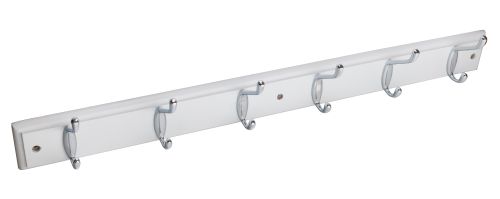 Click Here To Enlarge This Photo Of Eclipse 94502 Polished Chrome Hat & Hooks (6) on White Board 680mm x 70mm