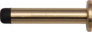 V1192 76-PB Heritage Brass Projection Door Stop 76mm  (87mm projection inc buffer) Polished Brass Finish