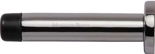 Click Here To Enlarge This Photo Of V1192 76-PC Heritage Brass Projection Door Stop 76mm (87mm projection inc buffer) Polished Chrome Finish