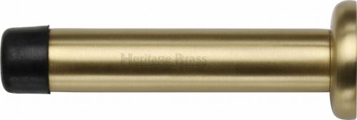 Click Here To Enlarge This Photo Of V1192 76-SB Heritage Brass Projection Door Stop 76mm (87mm projection inc buffer) Satin Brass Finish