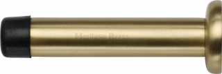 V1192 76-SB Heritage Brass Projection Door Stop 76mm (87mm projection inc buffer) Satin Brass Finish