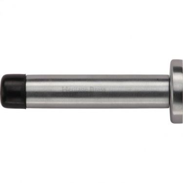 Click Here To Enlarge This Photo Of V1192 76-SC Heritage Brass Projection Door Stop 76mm  (87mm projection inc buffer) Satin Chrome Finish
