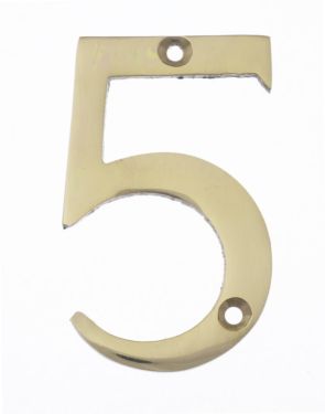 Click Here To Enlarge This Photo Of Eclipse 21185 Polished Brass 76mm Victorian Pattern Face Fix Numeral 5