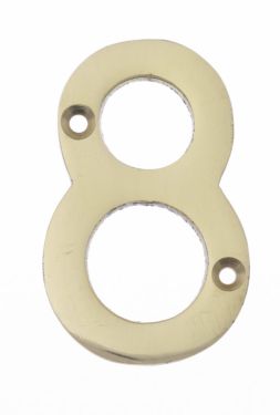 Click Here To Enlarge This Photo Of Eclipse 21188 Polished Brass 76mm Victorian Pattern Face Fix Numeral 8