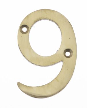 Click Here To Enlarge This Photo Of Eclipse 21189 Polished Brass 76mm Victorian Pattern Face Fix Numeral 9